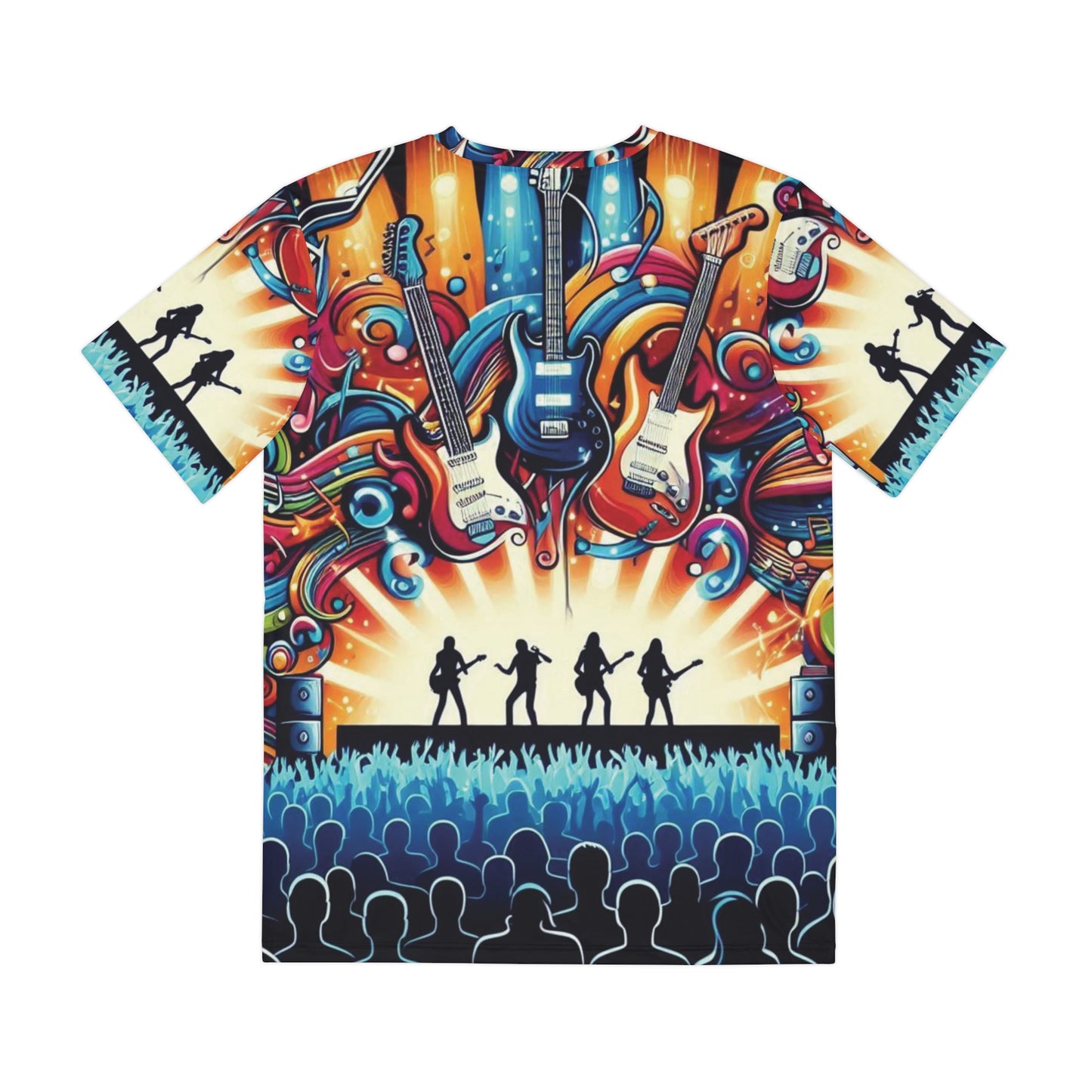 Groovy Musical Vibes Men's Polyester Tee - Perfect for Concert Lovers!