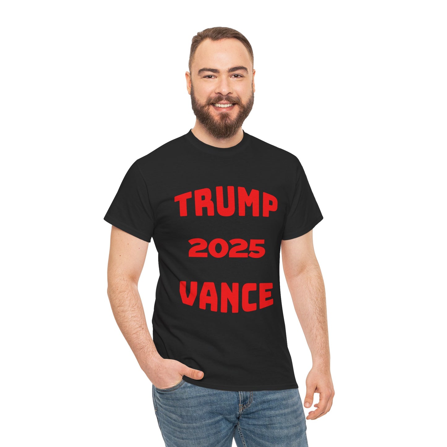 Trump 2025 Vance Unisex Heavy Cotton Tee - Bold Statement T-Shirt for Political Enthusiasts