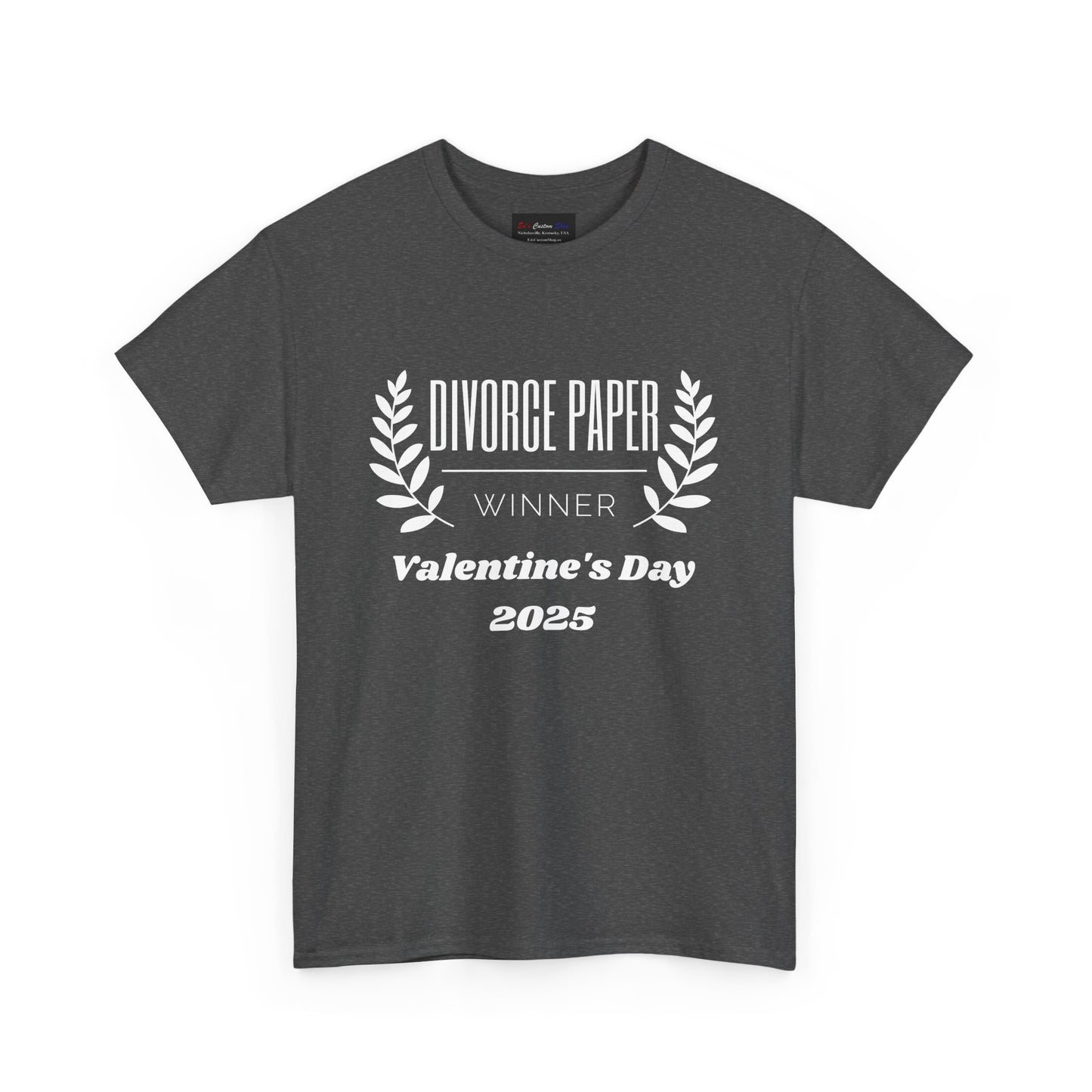 Funny Divorce Paper Winner Unisex Heavy Cotton Tee - Perfect for Valentine’s Day 2025