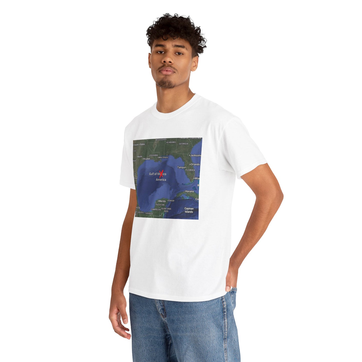 Gulf of Mexico Map Unisex Heavy Cotton Tee - Casual Geography T-Shirt