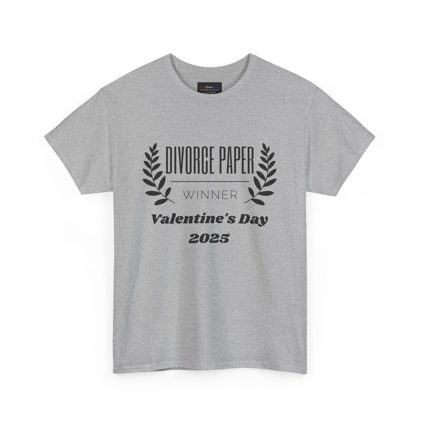 Funny Divorce Paper Winner Unisex Heavy Cotton Tee - Perfect for Valentine’s Day 2025