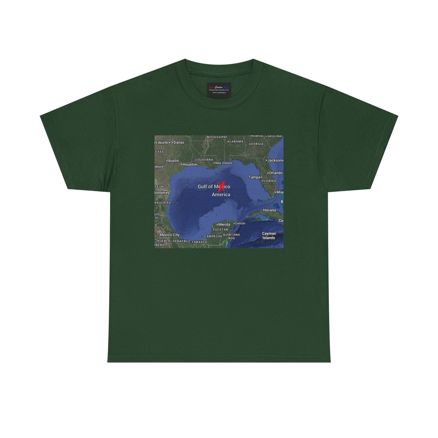 Gulf of Mexico Map Unisex Heavy Cotton Tee - Casual Geography T-Shirt