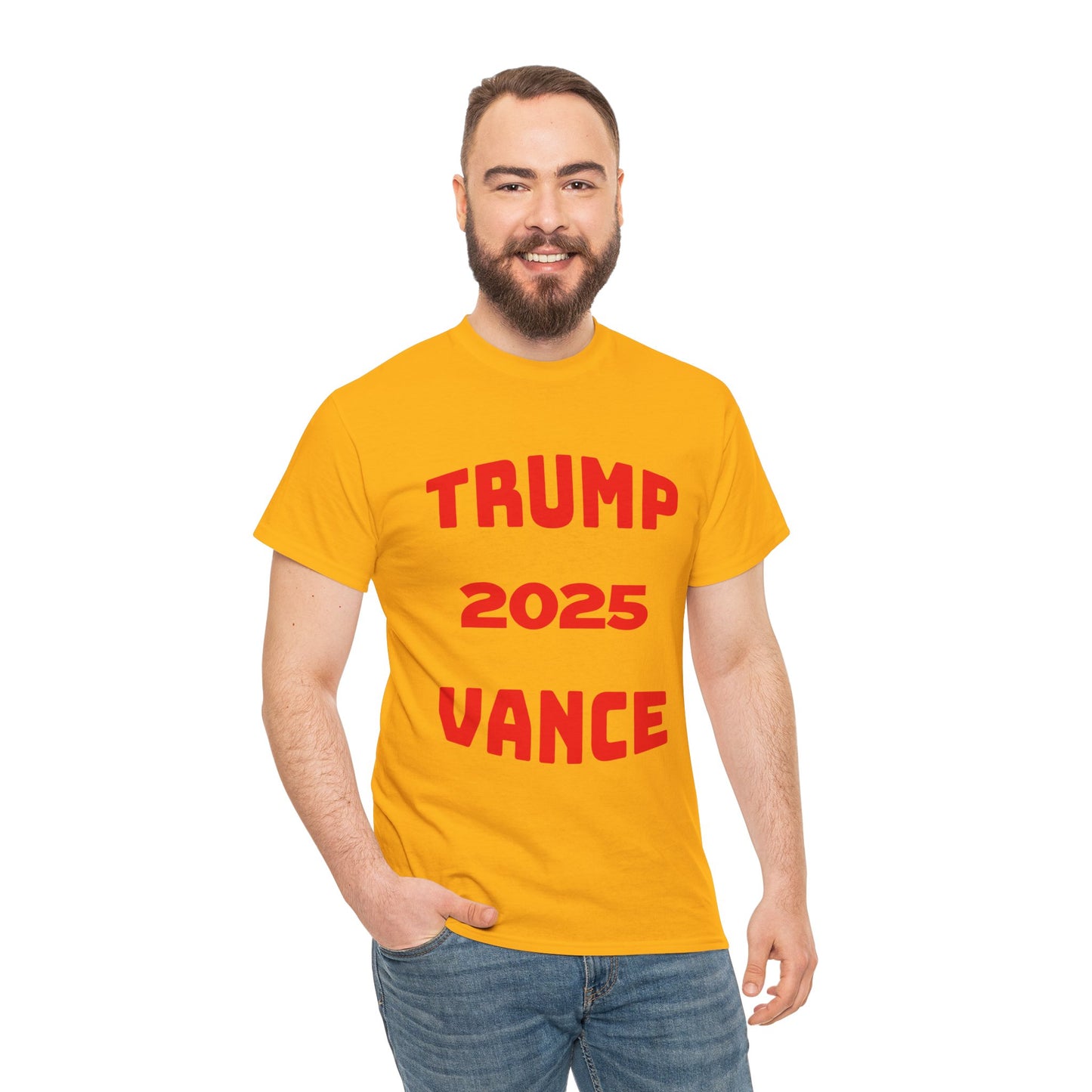 Trump 2025 Vance Unisex Heavy Cotton Tee - Bold Statement T-Shirt for Political Enthusiasts