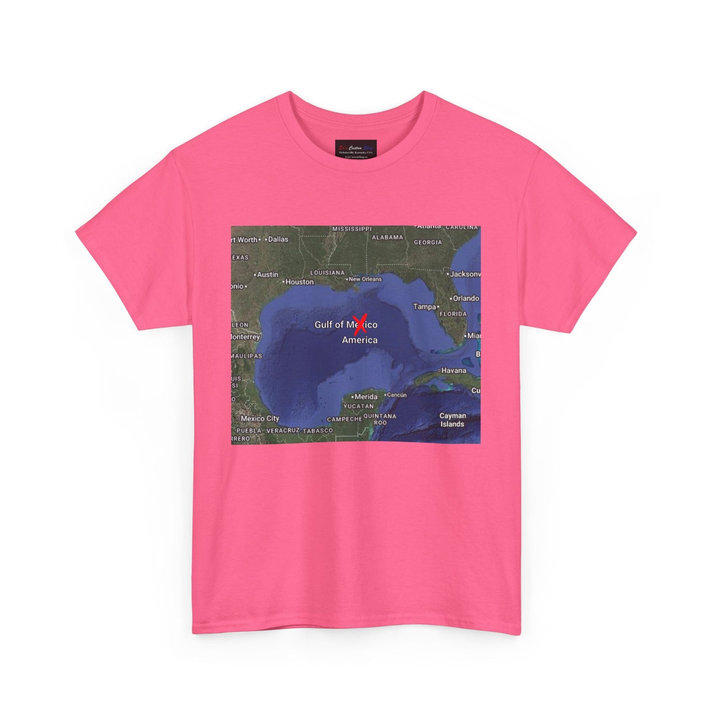 Gulf of Mexico Map Unisex Heavy Cotton Tee - Casual Geography T-Shirt