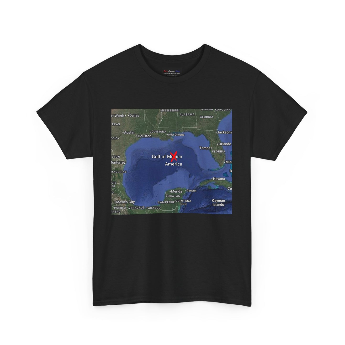 Gulf of Mexico Map Unisex Heavy Cotton Tee - Casual Geography T-Shirt