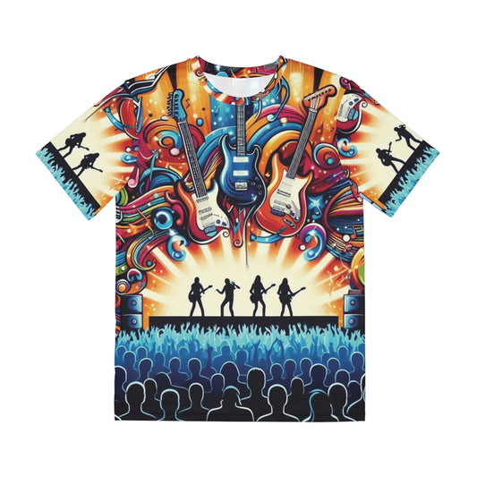 Groovy Musical Vibes Men's Polyester Tee - Perfect for Concert Lovers!