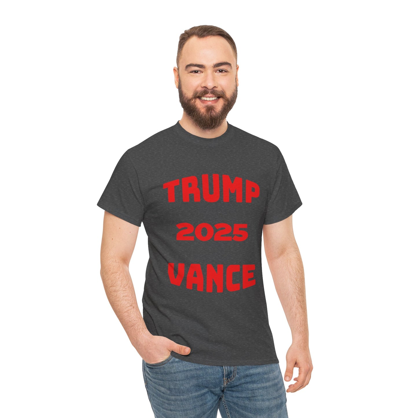 Trump 2025 Vance Unisex Heavy Cotton Tee - Bold Statement T-Shirt for Political Enthusiasts