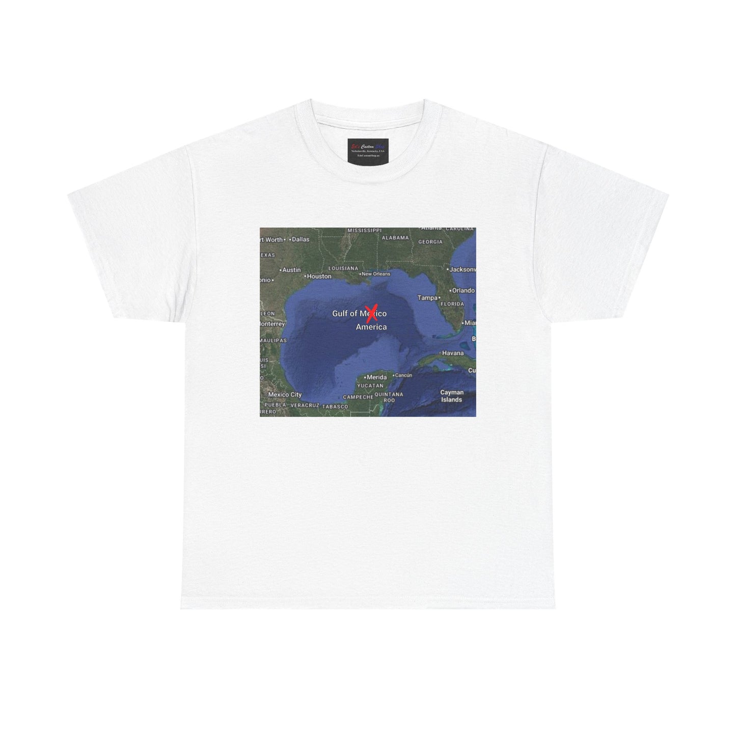 Gulf of Mexico Map Unisex Heavy Cotton Tee - Casual Geography T-Shirt