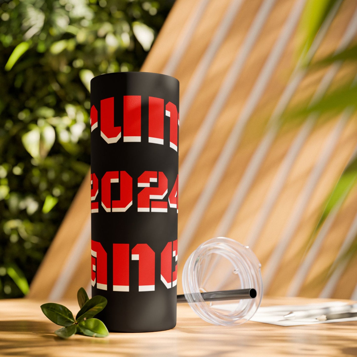 Bold 2024 Inspirational Skinny Tumbler with Straw – Perfect for Motivational Hydration