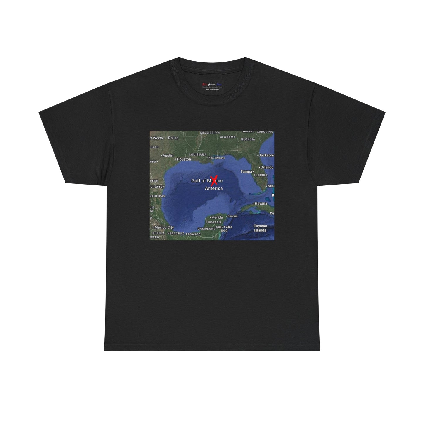 Gulf of Mexico Map Unisex Heavy Cotton Tee - Casual Geography T-Shirt