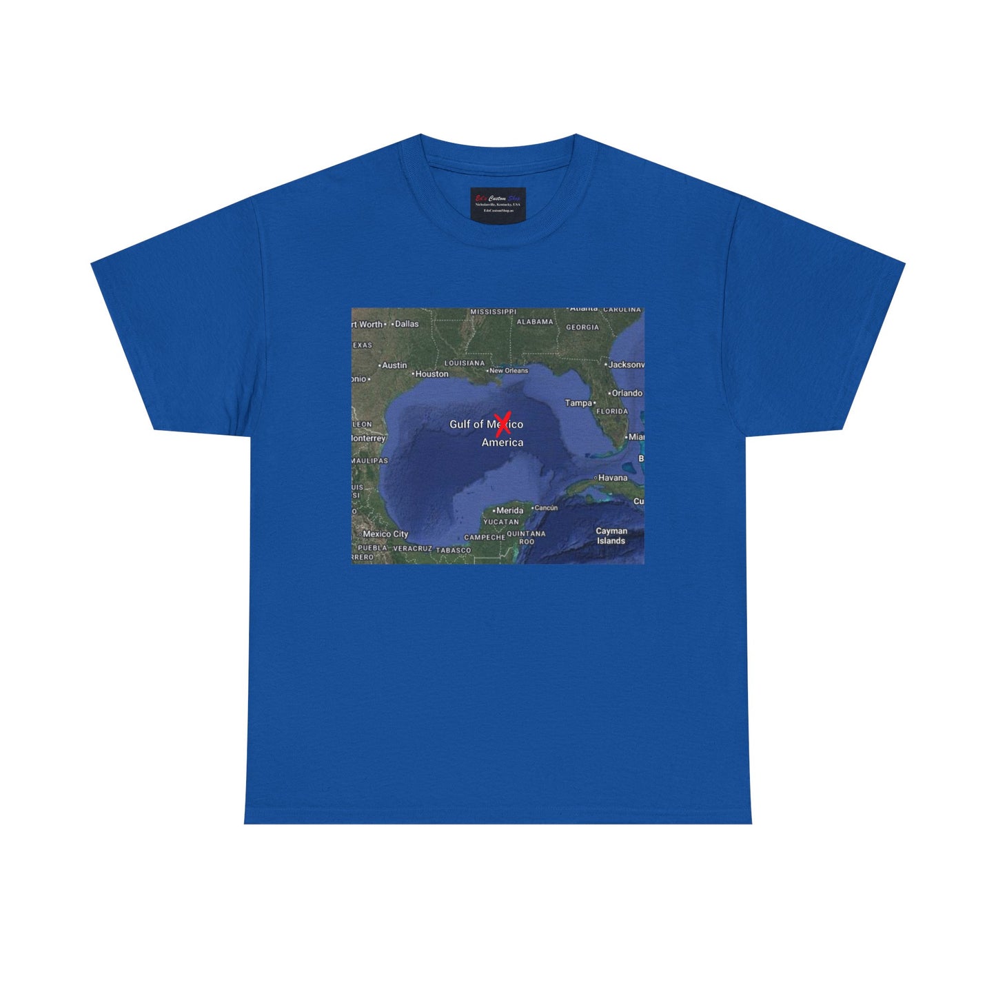 Gulf of Mexico Map Unisex Heavy Cotton Tee - Casual Geography T-Shirt