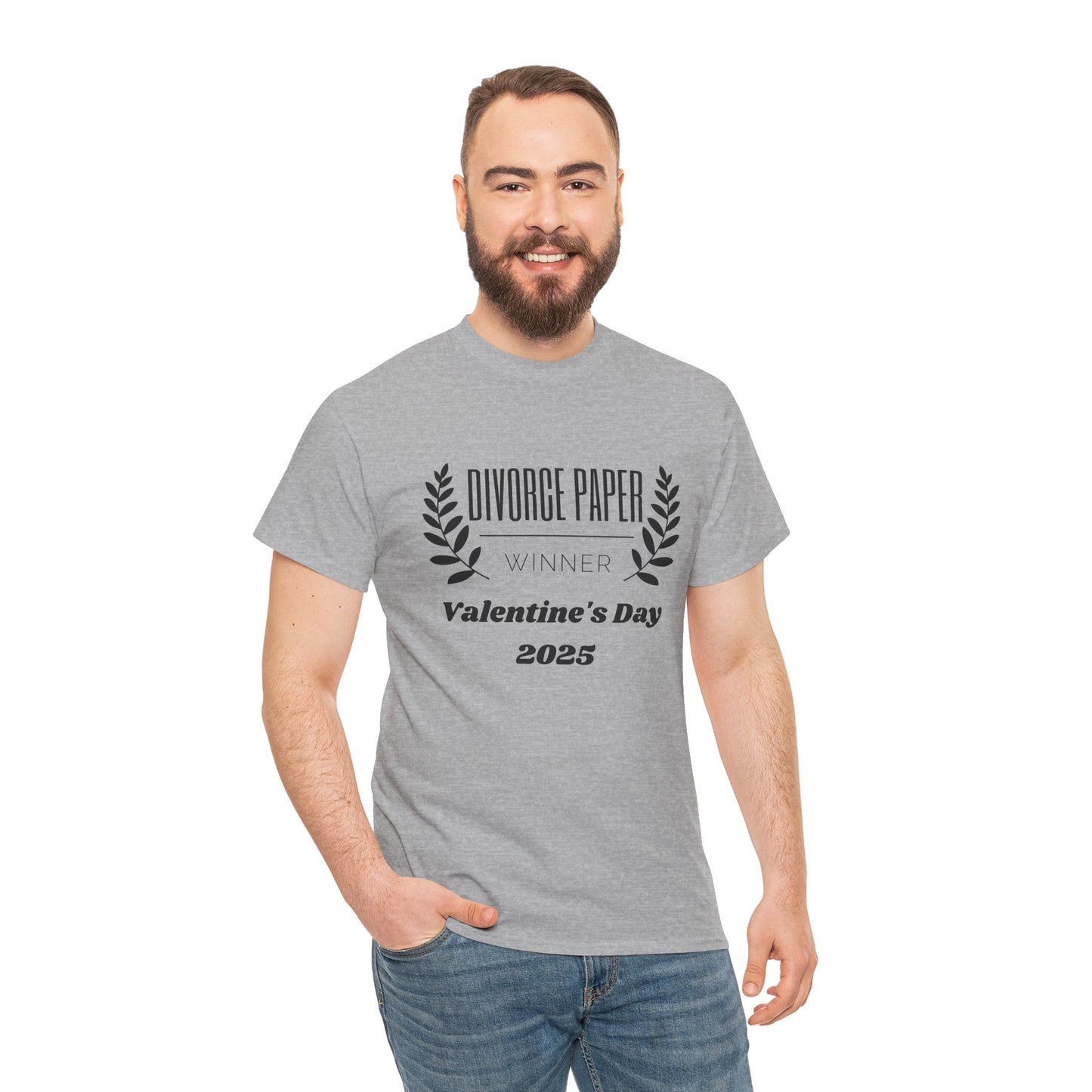 Funny Divorce Paper Winner Unisex Heavy Cotton Tee - Perfect for Valentine’s Day 2025