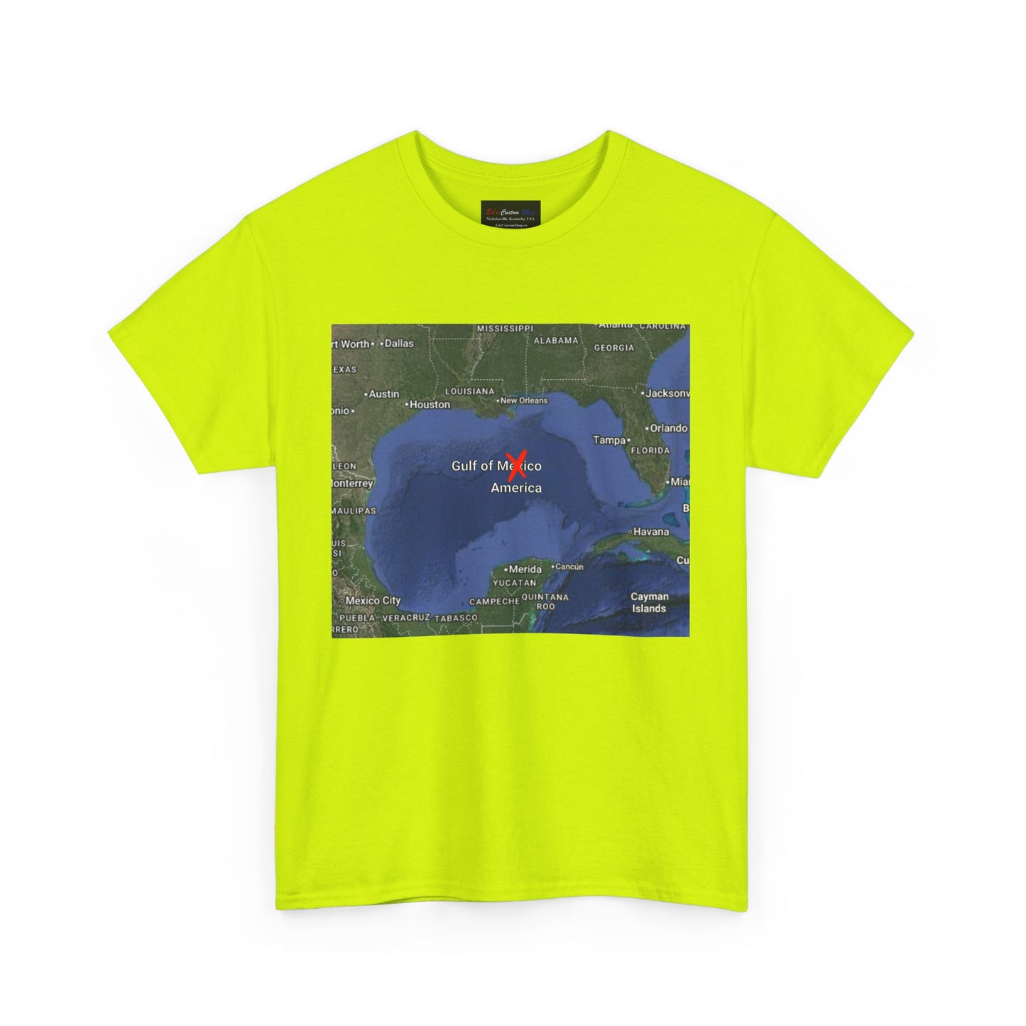 Gulf of Mexico Map Unisex Heavy Cotton Tee - Casual Geography T-Shirt