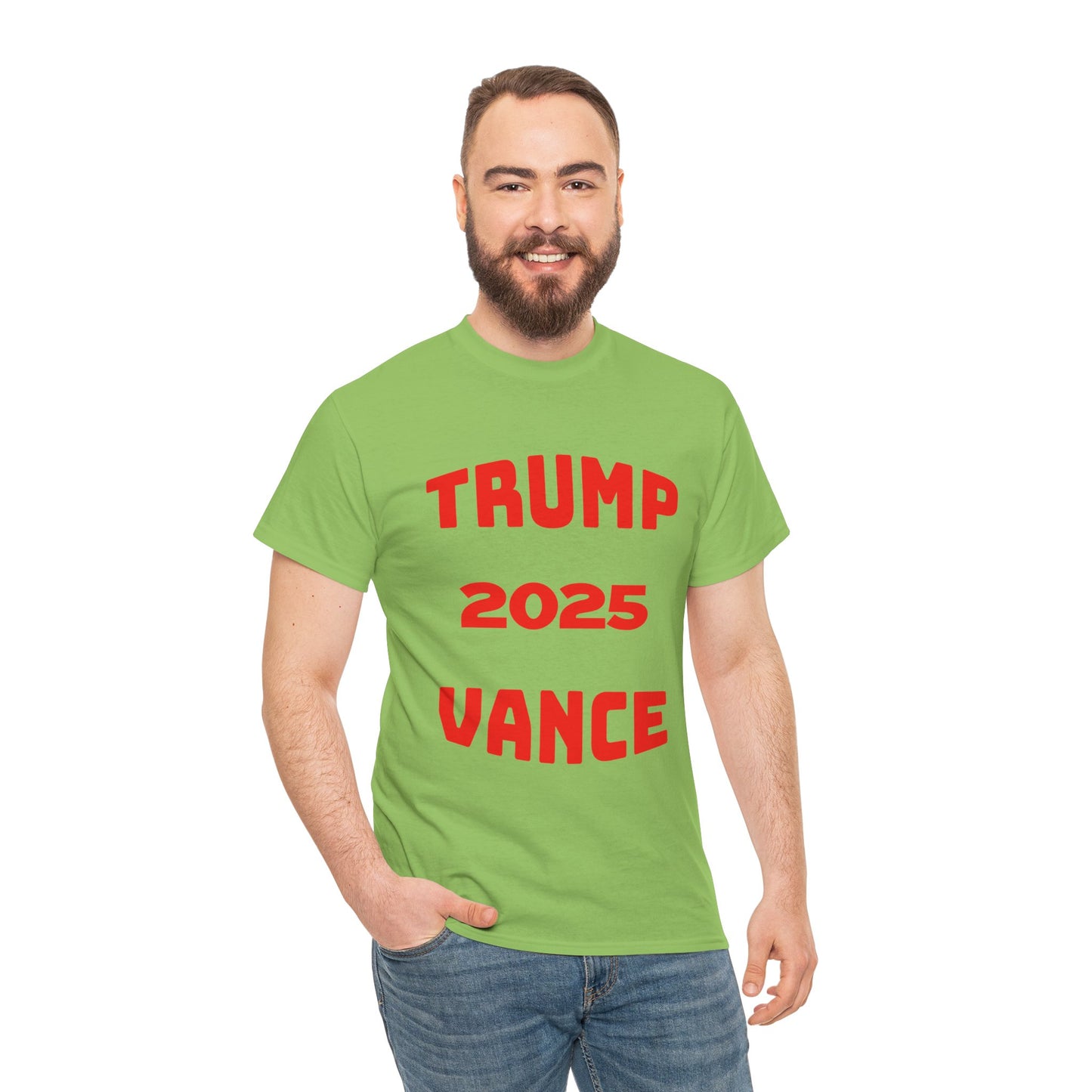 Trump 2025 Vance Unisex Heavy Cotton Tee - Bold Statement T-Shirt for Political Enthusiasts