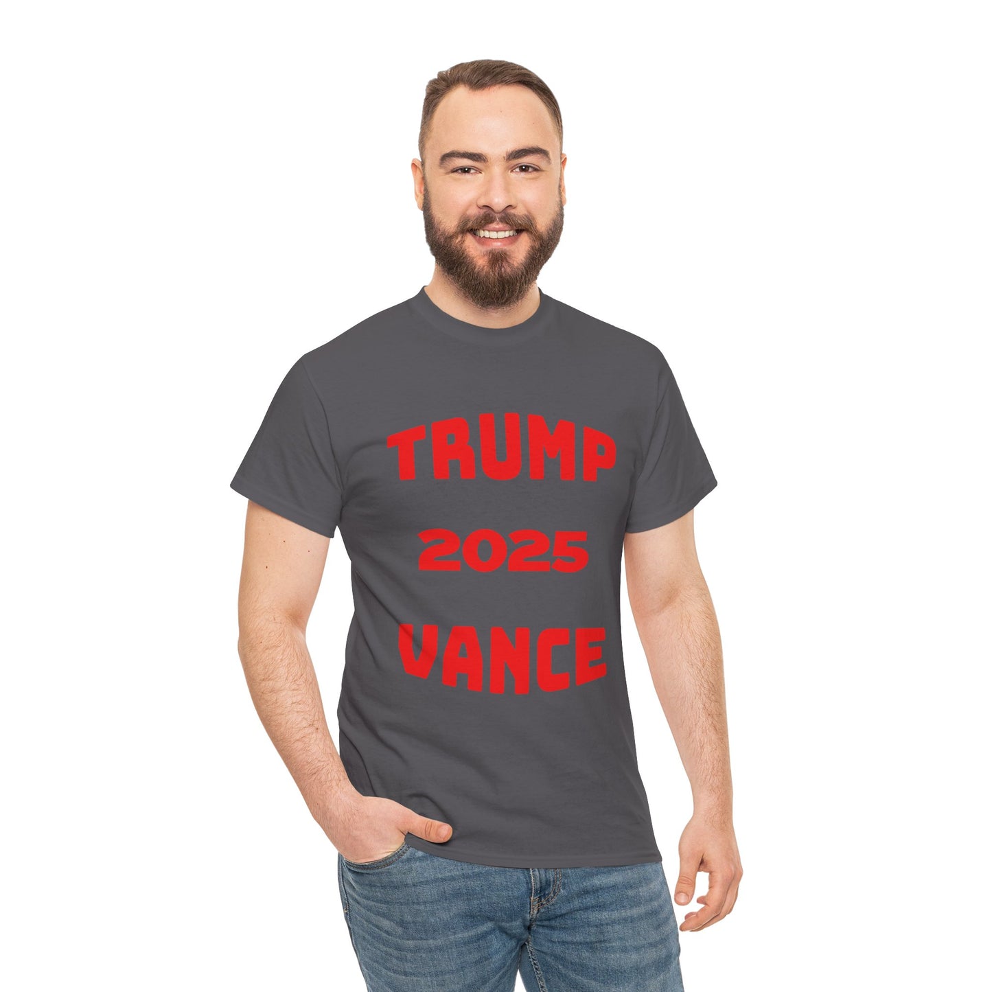 Trump 2025 Vance Unisex Heavy Cotton Tee - Bold Statement T-Shirt for Political Enthusiasts