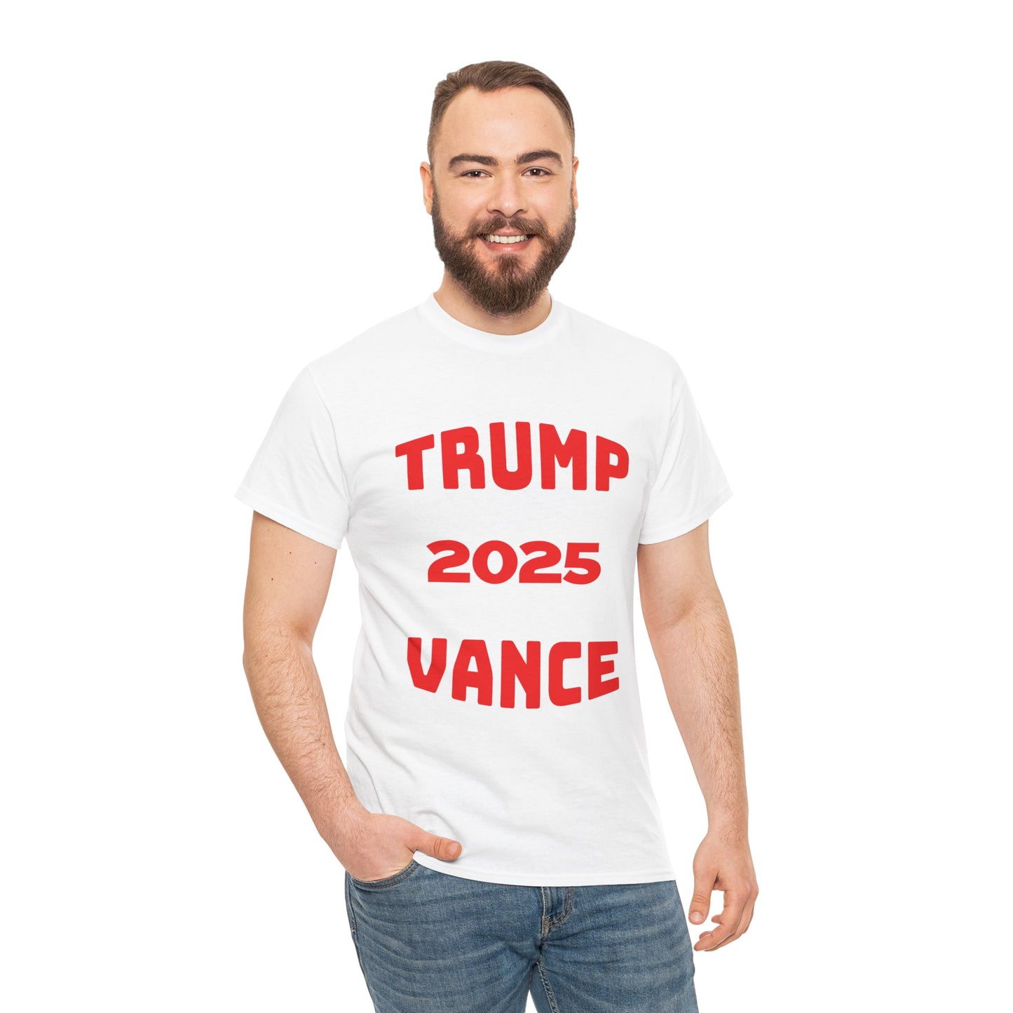 Trump 2025 Vance Unisex Heavy Cotton Tee - Bold Statement T-Shirt for Political Enthusiasts