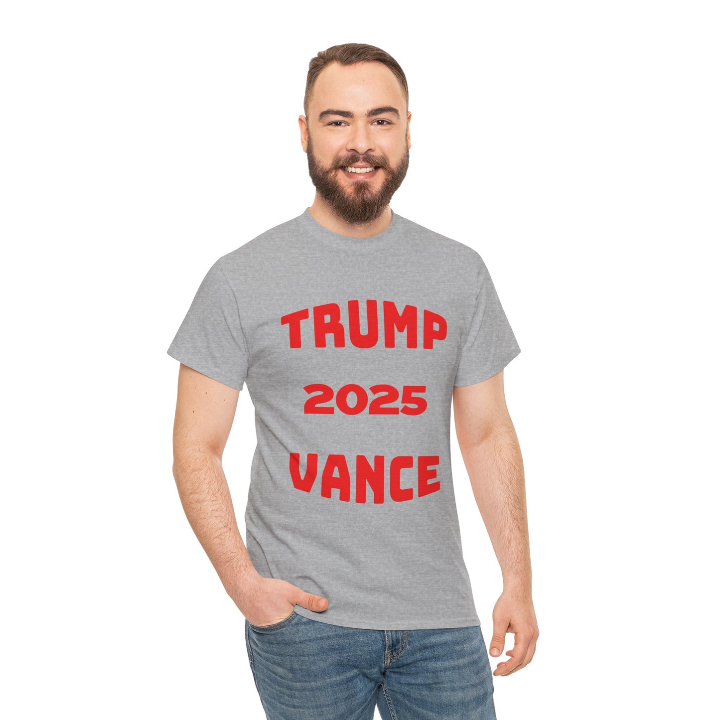 Trump 2025 Vance Unisex Heavy Cotton Tee - Bold Statement T-Shirt for Political Enthusiasts