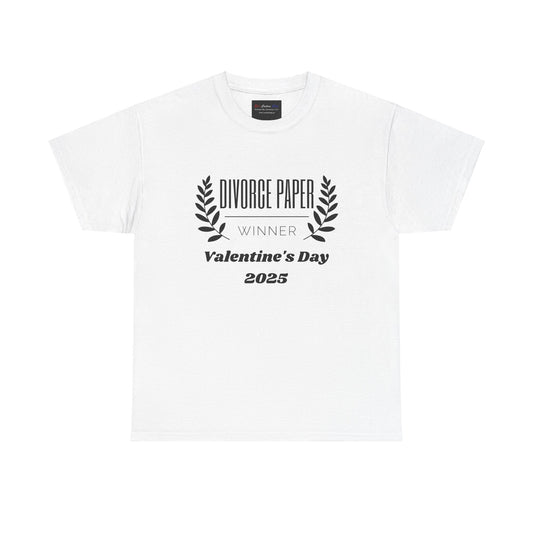 Funny Divorce Paper Winner Unisex Heavy Cotton Tee - Perfect for Valentine’s Day 2025