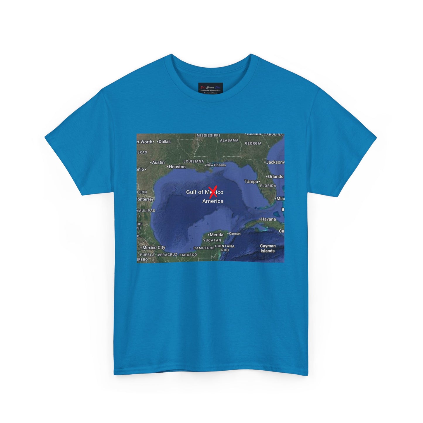 Gulf of Mexico Map Unisex Heavy Cotton Tee - Casual Geography T-Shirt