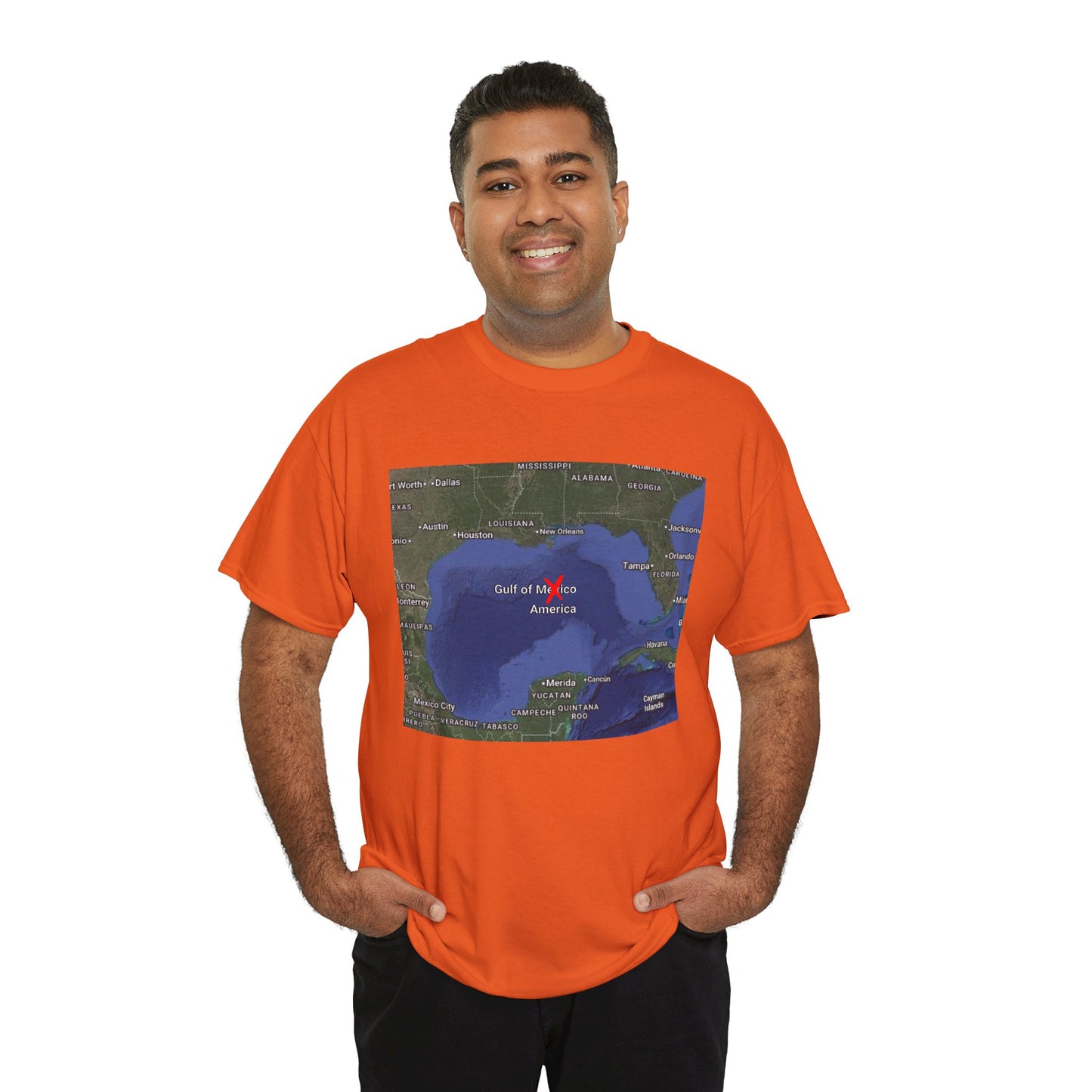 Gulf of Mexico Map Unisex Heavy Cotton Tee - Casual Geography T-Shirt